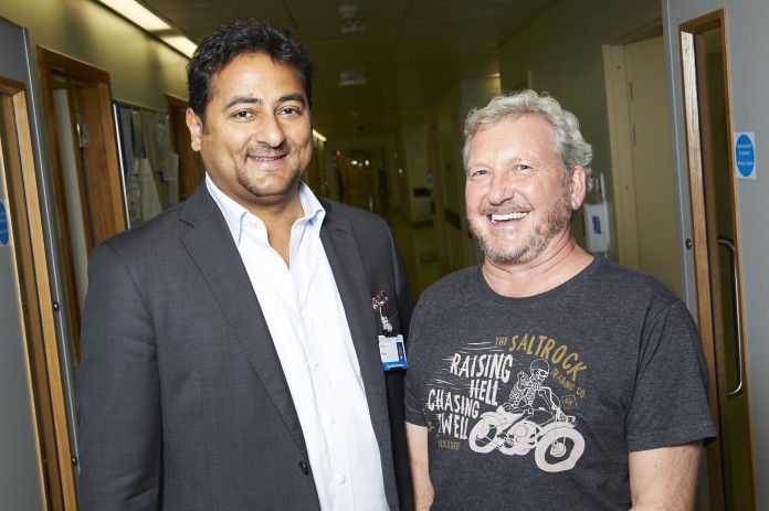 Cardiothoracic surgeon, Ehab Bishay and the patient Edward Evans. Photo via Stratford-Upon-Avon Herald.